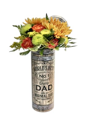 World's Best Dad Tumbler with Bouquet