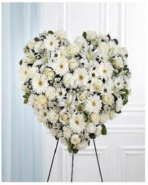 All White Mixed Flower Standing Spray