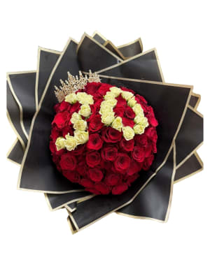 Elegant Custom Lettered Rose Bouquet Flower Bouquet