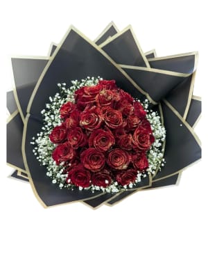 Glitter Rose Bouquet - Gold Flower Bouquet