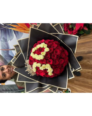 Elegant Custom Lettered Rose Bouquet Flower Bouquet