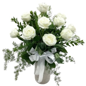 Premium Dozen White Roses Flower Arrangement Premium Dozen White Roses Flower Bouquet