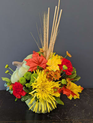 Modern Harvest Pumpkin Flower Arrangement Modern Harvest Pumpkin Flower Bouquet