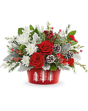 Teleflora's Snowy Pines Centerpiece Flower Arrangement Teleflora's Snowy Pines Centerpiece Flower Bouquet