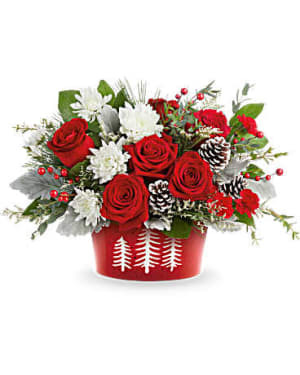 Teleflora's Snowy Pines Centerpiece Flower Arrangement Teleflora's Snowy Pines Centerpiece Flower Bouquet