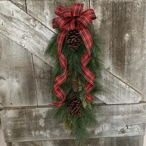 Pinecone & Pine Drape Silk (Artificial) Swag Flower Bouquet