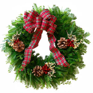 Tartan Cheer Wreath Flower Bouquet