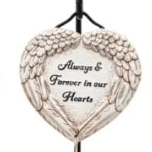 Heart Wind Chime with Stake Flower Bouquet