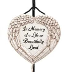 Heart Wind Chime with Stake Flower Bouquet