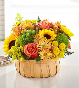 Harvest Sunflower Basket Flower Bouquet