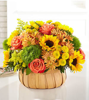 Harvest Sunflower Basket Flower Bouquet
