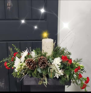 Sparkle of Christmas Candle Centerpiece Flower Bouquet