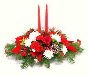 Yuletide Glow Centerpiece Flower Bouquet