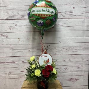 A Cardinal Christmas Arrangement Flower Bouquet