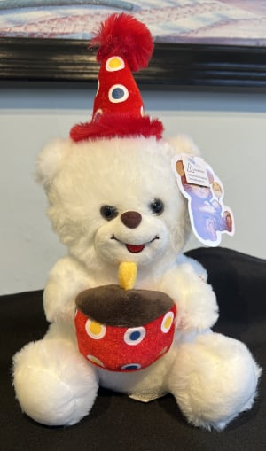 8" Bear Sings Happy Birthday Flower Bouquet