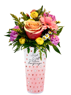 Love Language Tumbler Flower Bouquet