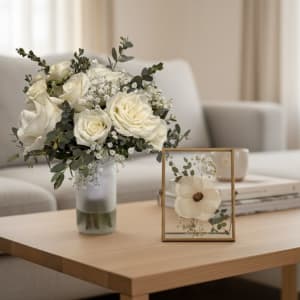 Framed Pressed Flowers Flower Bouquet