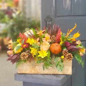 Feast Your Eyes- Cedar Box Flower Bouquet