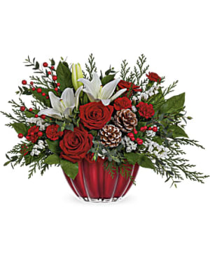 Vibrant Christmas Centerpiece Flower Bouquet