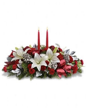 Lights of Christmas Centerpiece Flower Bouquet