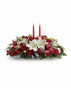 Lights of Christmas Centerpiece Flower Bouquet