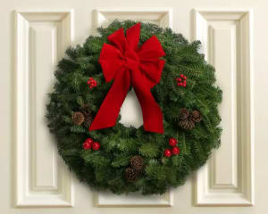 Fresh Christmas Wreath Flower Bouquet