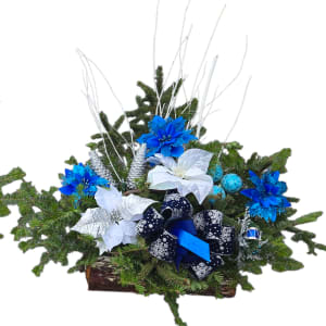 Christmas Cemetery Log Flower Bouquet