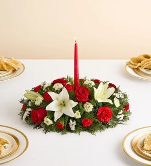 Traditional Christmas Centerpiece Flower Bouquet