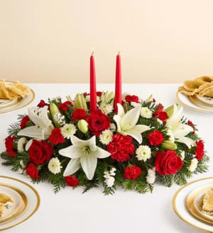 Traditional Christmas Centerpiece Flower Bouquet