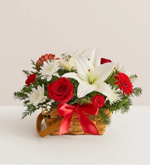 Fields Of Europe Christmas Basket Flower Bouquet