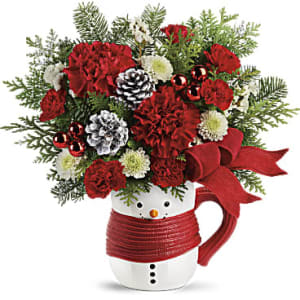 Teleflora's Send A Hug Snowman Bouquet Flower Bouquet