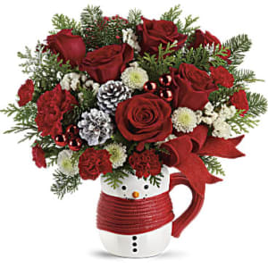 Teleflora's Send A Hug Snowman Bouquet Flower Bouquet