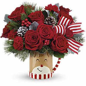 Teleflora's Send a Hug Reindeer "Wish" Mug Flower Bouquet