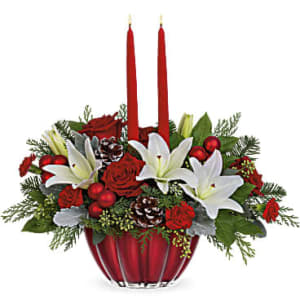 Teleflora's Joyous Christmas Centerpiece Flower Bouquet