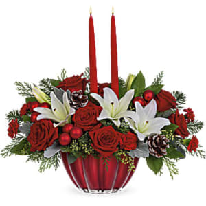 Teleflora's Joyous Christmas Centerpiece Flower Bouquet