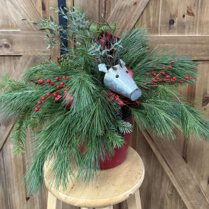 Rustic Reindeer Holiday Flower Bouquet