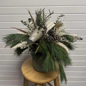 Rustic Reindeer Holiday Flower Bouquet
