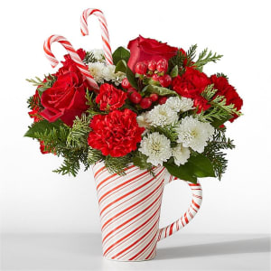 Peppermint Swirl Mug Flower Bouquet