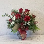 Styled Roses and Pine Flower Bouquet