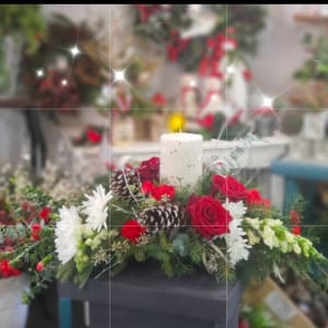 Sparkle of Christmas Candle Centerpiece Flower Bouquet