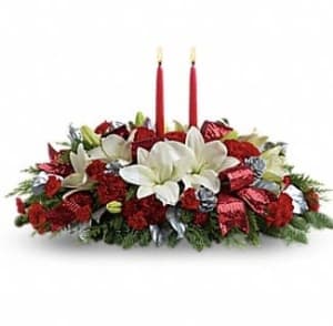Lights of Christmas Centerpiece Flower Bouquet