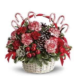 Peppermint Basket Flower Bouquet