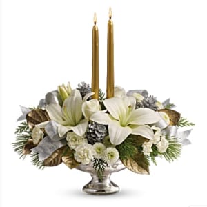 Silver and Gold Centerpiece Flower Bouquet