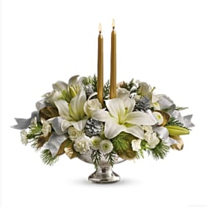Silver and Gold Centerpiece Flower Bouquet