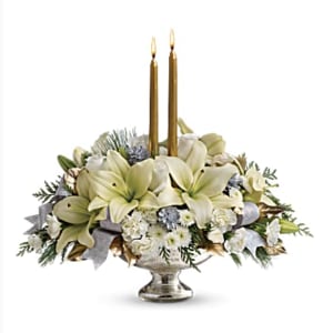 Silver and Gold Centerpiece Flower Bouquet
