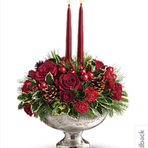 Mercury Glass Centerpiece Flower Bouquet