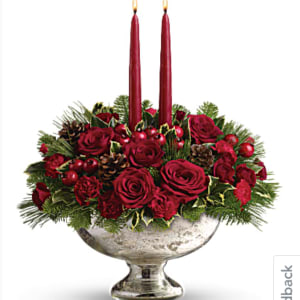 Mercury Glass Centerpiece Flower Bouquet