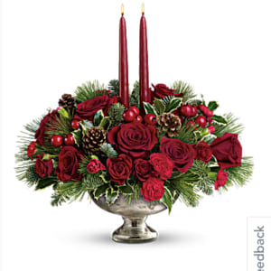 Mercury Glass Centerpiece Flower Bouquet