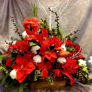 Christmas Cemetery Box Flower Bouquet