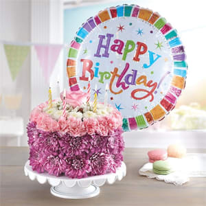 Birthday Wishes Flower Cake ™  Pastel